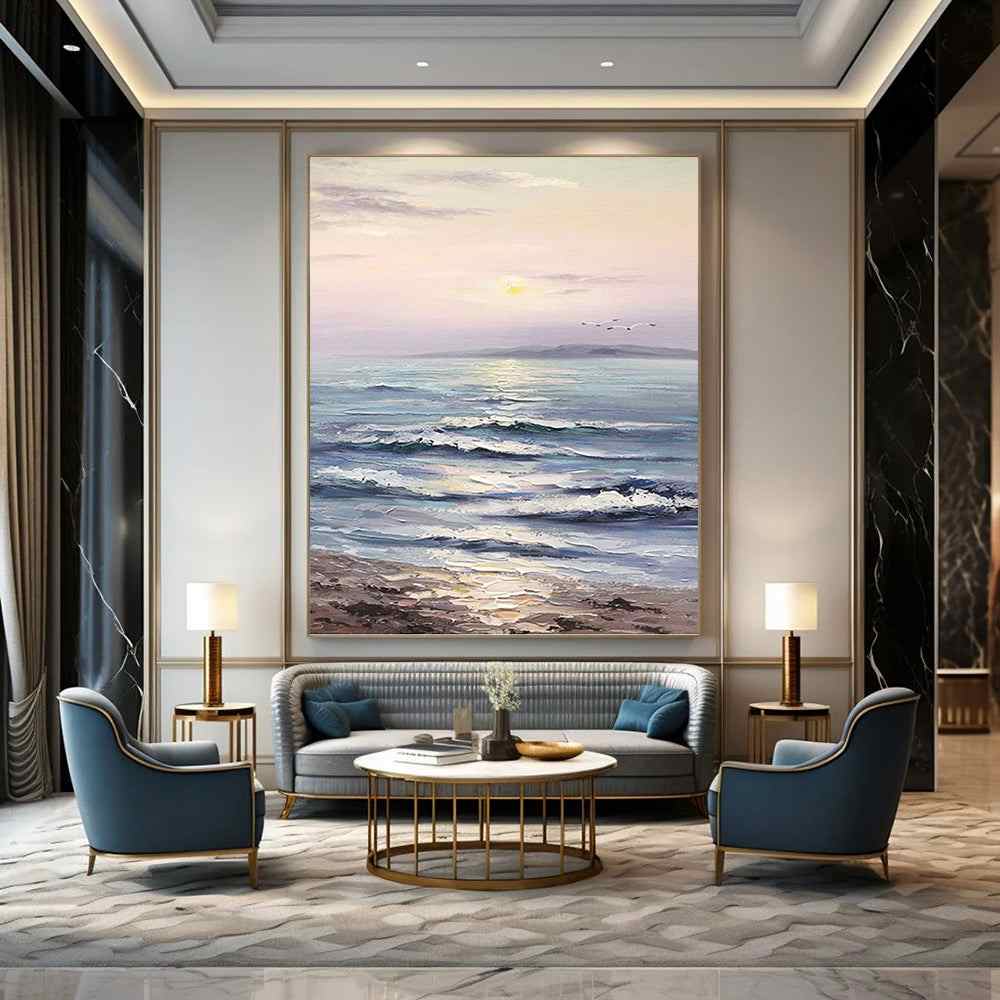 sunset coastal canvas pastel design 4